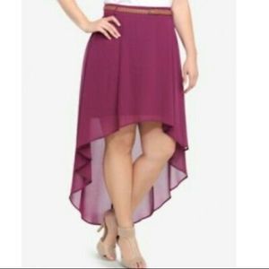 Torrid Plum High Low Belted Skirt